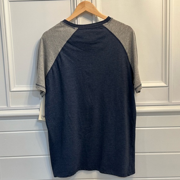 Lee Premium Short Sleeve Shirt Men's Size L Blue w/Gray Sleeves - Picture 14 of 14
